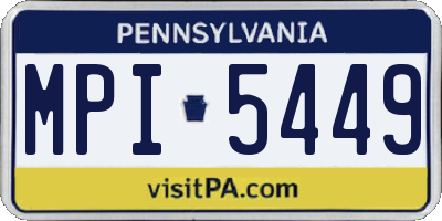 PA license plate MPI5449
