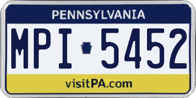 PA license plate MPI5452