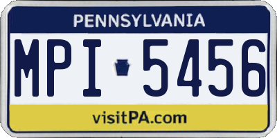 PA license plate MPI5456