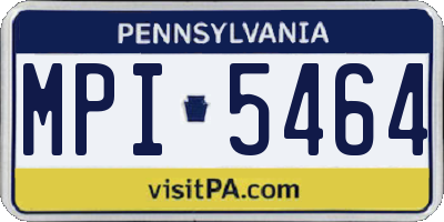 PA license plate MPI5464