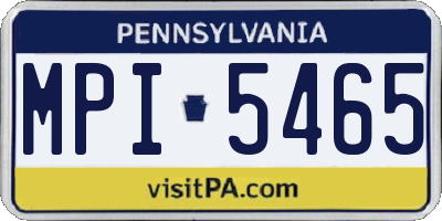 PA license plate MPI5465