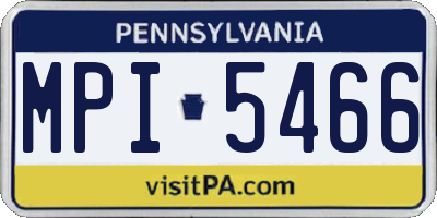 PA license plate MPI5466
