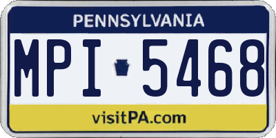 PA license plate MPI5468