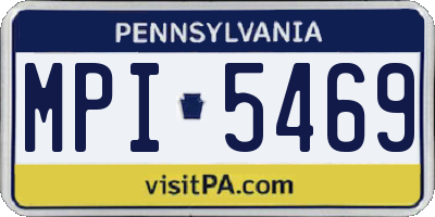 PA license plate MPI5469