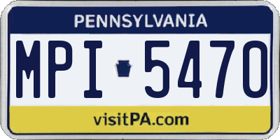 PA license plate MPI5470