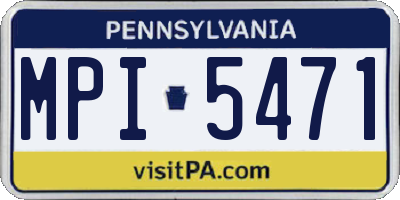 PA license plate MPI5471