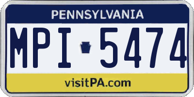 PA license plate MPI5474