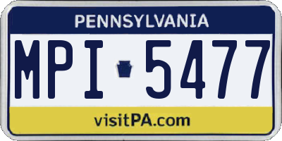 PA license plate MPI5477