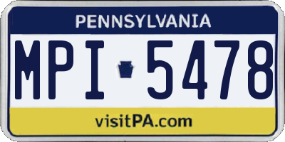 PA license plate MPI5478