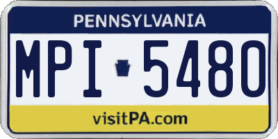 PA license plate MPI5480
