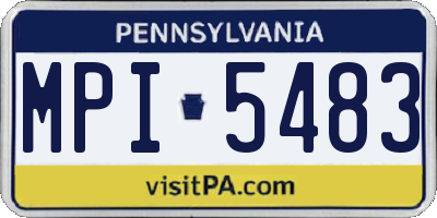PA license plate MPI5483