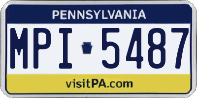 PA license plate MPI5487