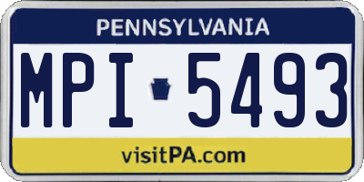 PA license plate MPI5493
