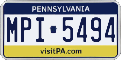 PA license plate MPI5494