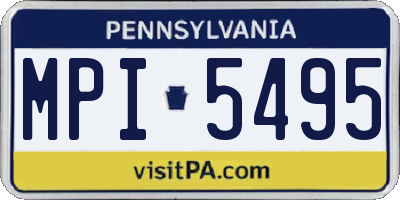 PA license plate MPI5495