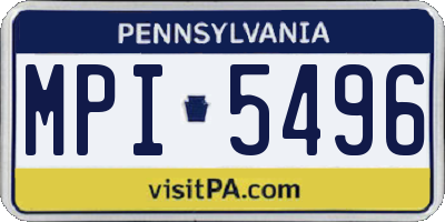 PA license plate MPI5496