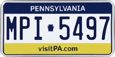 PA license plate MPI5497