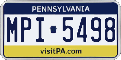 PA license plate MPI5498