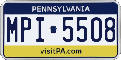 PA license plate MPI5508