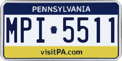 PA license plate MPI5511