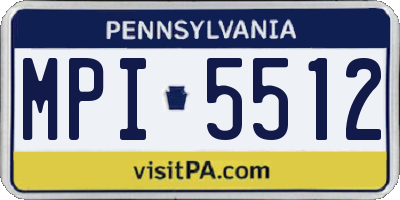 PA license plate MPI5512