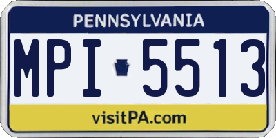 PA license plate MPI5513