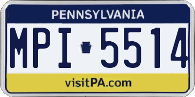 PA license plate MPI5514
