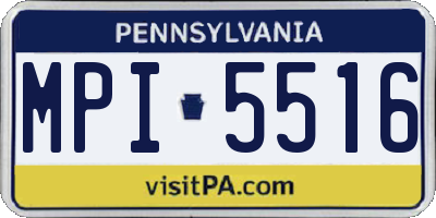 PA license plate MPI5516