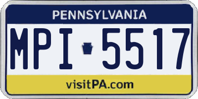 PA license plate MPI5517