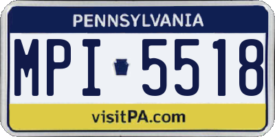 PA license plate MPI5518