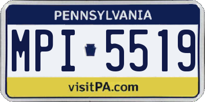 PA license plate MPI5519