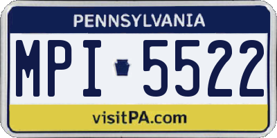 PA license plate MPI5522