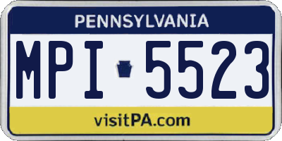 PA license plate MPI5523
