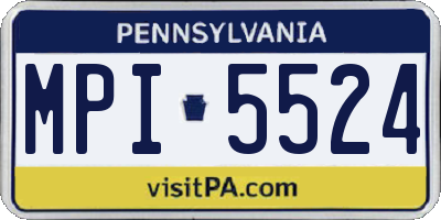 PA license plate MPI5524