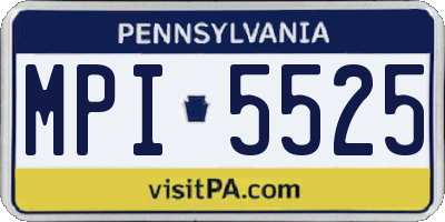 PA license plate MPI5525