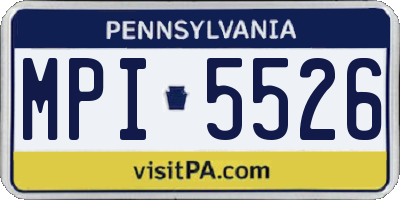 PA license plate MPI5526