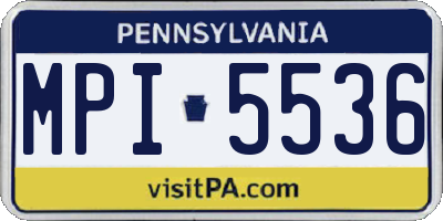 PA license plate MPI5536