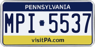 PA license plate MPI5537