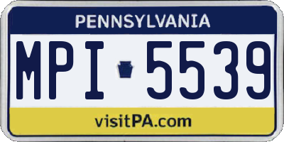 PA license plate MPI5539