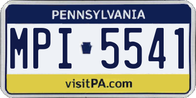 PA license plate MPI5541