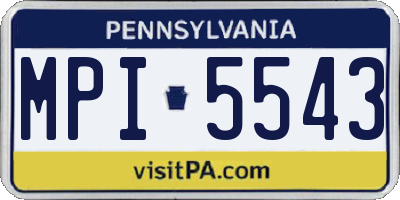 PA license plate MPI5543