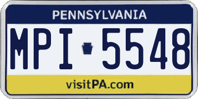 PA license plate MPI5548