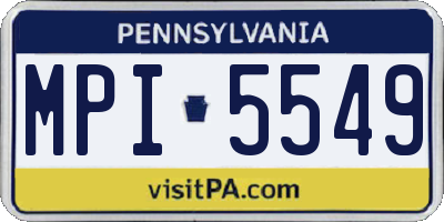 PA license plate MPI5549