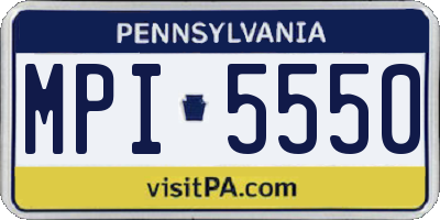 PA license plate MPI5550