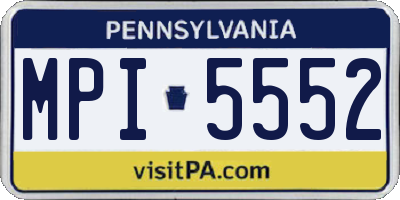 PA license plate MPI5552