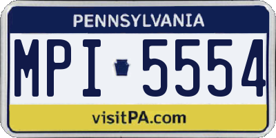 PA license plate MPI5554