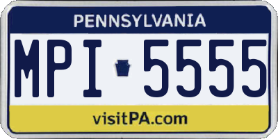 PA license plate MPI5555
