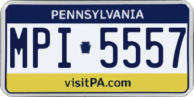 PA license plate MPI5557