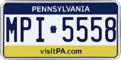 PA license plate MPI5558