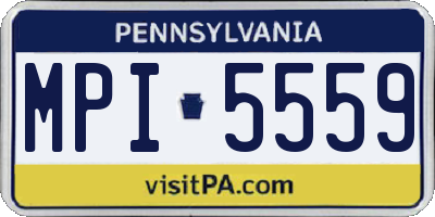PA license plate MPI5559